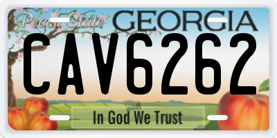 GA license plate CAV6262