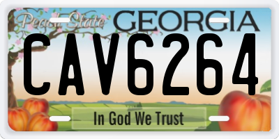 GA license plate CAV6264