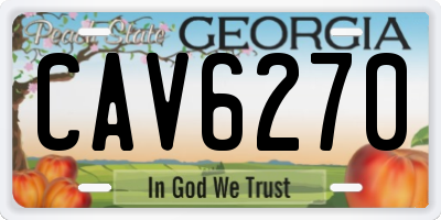 GA license plate CAV6270