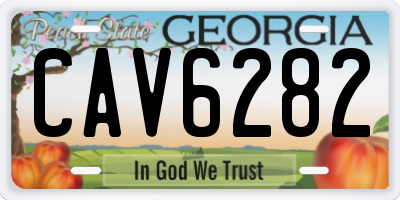 GA license plate CAV6282