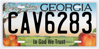 GA license plate CAV6283