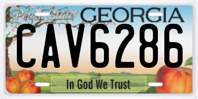 GA license plate CAV6286