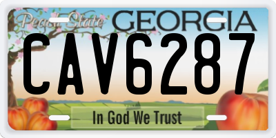 GA license plate CAV6287