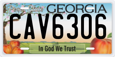 GA license plate CAV6306