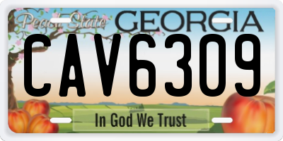 GA license plate CAV6309