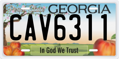 GA license plate CAV6311