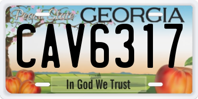 GA license plate CAV6317