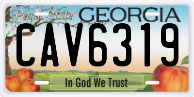 GA license plate CAV6319