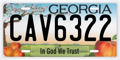 GA license plate CAV6322