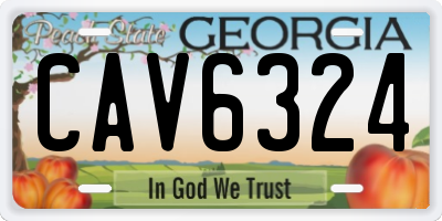 GA license plate CAV6324
