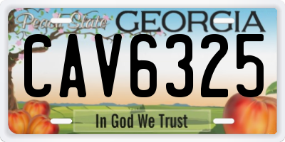GA license plate CAV6325