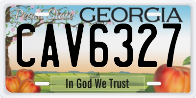 GA license plate CAV6327
