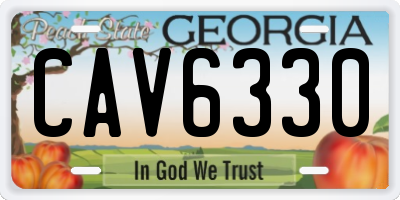GA license plate CAV6330