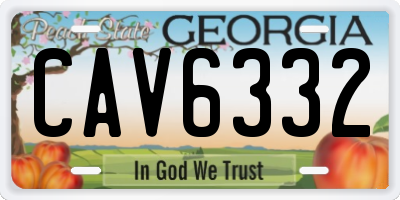 GA license plate CAV6332