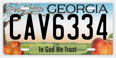 GA license plate CAV6334