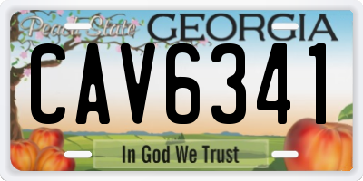 GA license plate CAV6341
