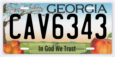 GA license plate CAV6343