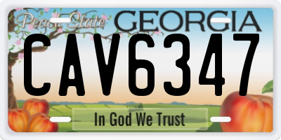 GA license plate CAV6347