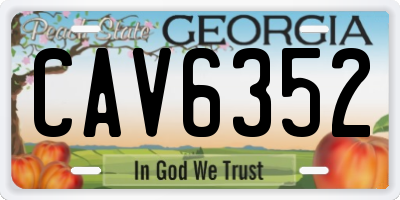 GA license plate CAV6352