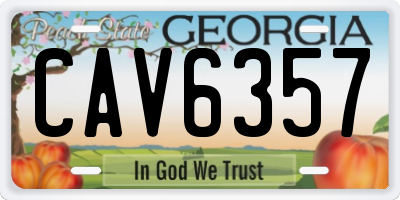 GA license plate CAV6357