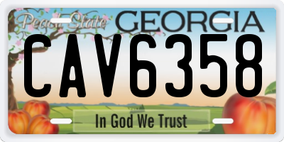 GA license plate CAV6358