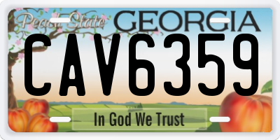 GA license plate CAV6359
