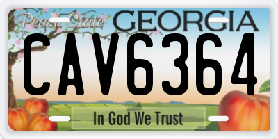 GA license plate CAV6364
