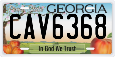 GA license plate CAV6368