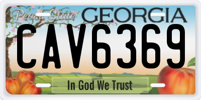 GA license plate CAV6369