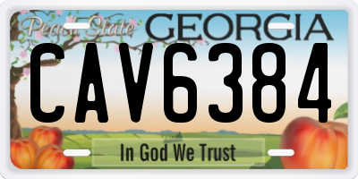 GA license plate CAV6384