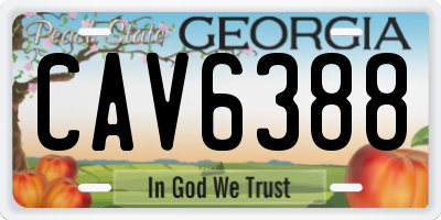 GA license plate CAV6388