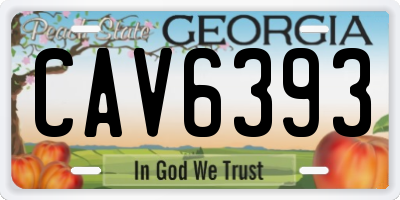 GA license plate CAV6393