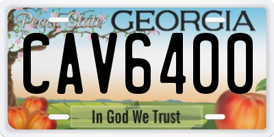 GA license plate CAV6400