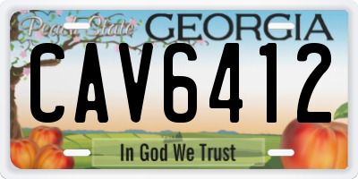 GA license plate CAV6412