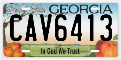 GA license plate CAV6413