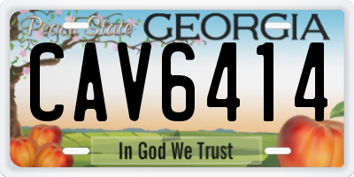 GA license plate CAV6414