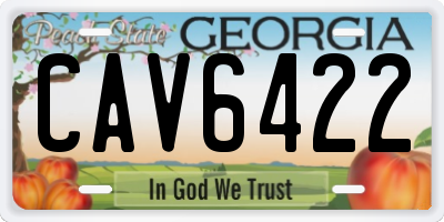 GA license plate CAV6422