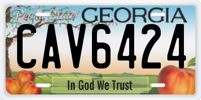 GA license plate CAV6424