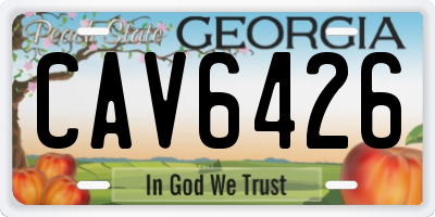GA license plate CAV6426
