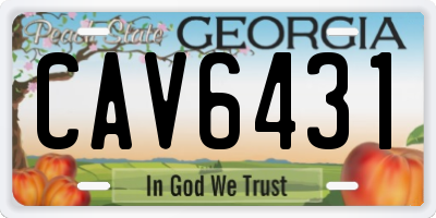 GA license plate CAV6431