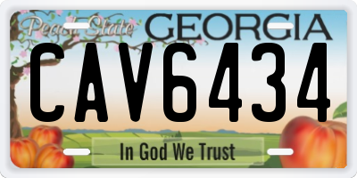 GA license plate CAV6434