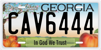 GA license plate CAV6444