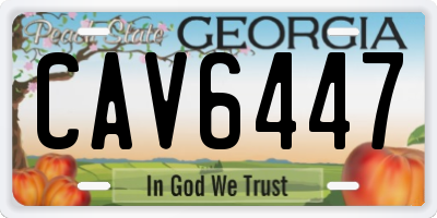 GA license plate CAV6447