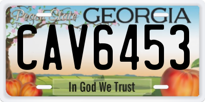 GA license plate CAV6453