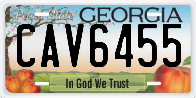 GA license plate CAV6455