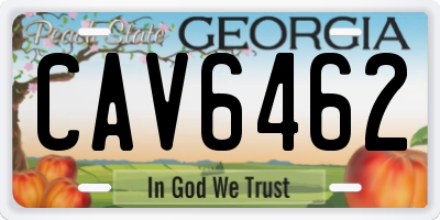 GA license plate CAV6462