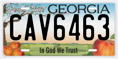 GA license plate CAV6463