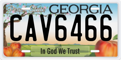 GA license plate CAV6466