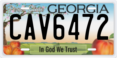 GA license plate CAV6472