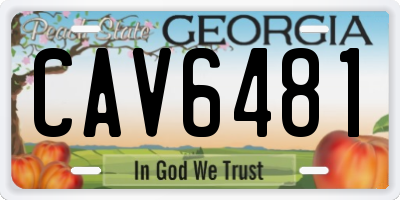 GA license plate CAV6481